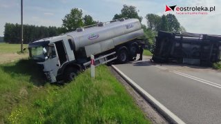 Wypadek w Zabielu Wielkim. Cysterna zablokowała drogę